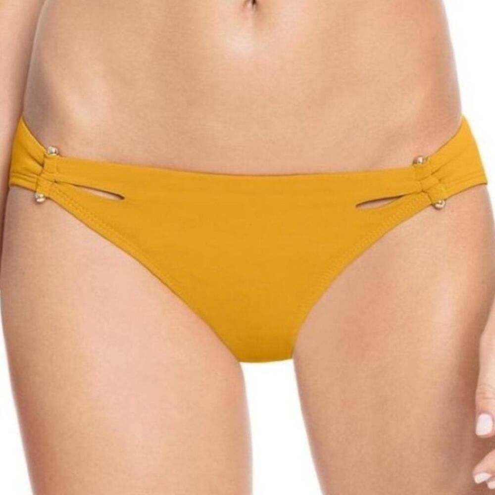 Robin Piccone Ava Luca Bikini Bottoms SZ Extra Small Barbell NWOT Mustard Swim